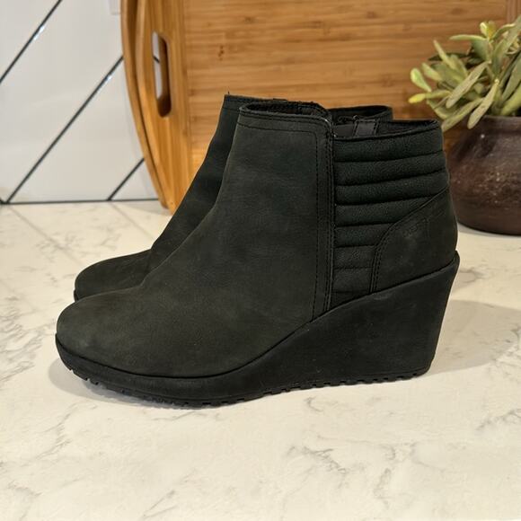 Merrell Tremblant Wedge Bluff Waterpoof Boot Black suede side zip size 9 - Picture 4 of 9